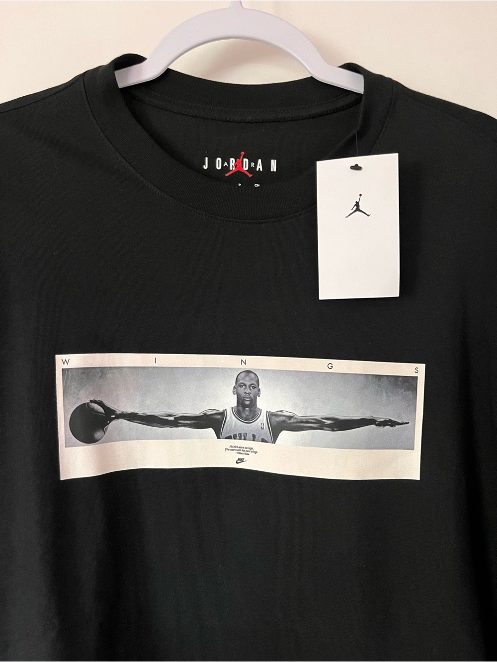 NWT Jordan Black 'Wings' Michael Jordan Graphic Short Sleeve Tee